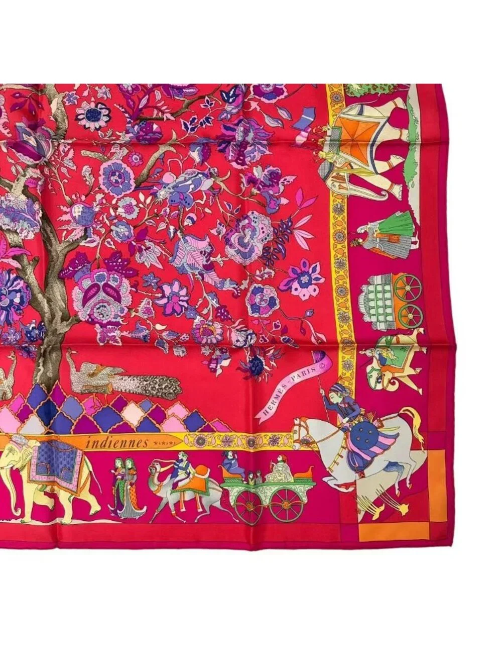 Hermes Scarf Silk Fantaisies Indiennes Dazzling India Pink